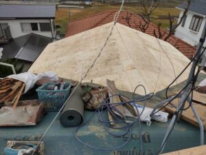 12㎜の合板を張った屋根