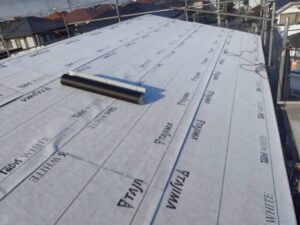 ルーフィングを敷いた屋根